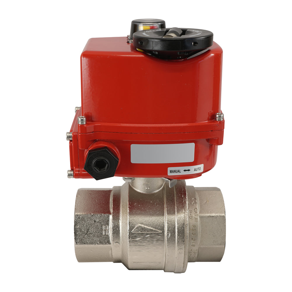 G 1 1/4 inch 2-Way brass Modulating Electric ball valve 24 V AC/DC
