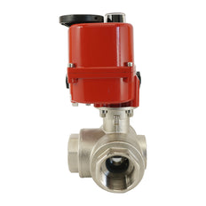 G3/4 inch 3-Way Brass Modulating electric ball valve (L-port) 24 V AC/DC