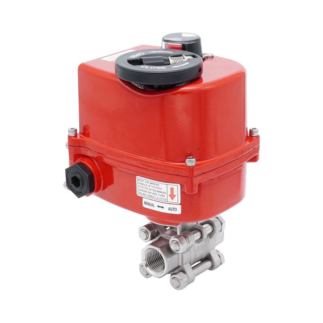 Rp 2'' 2-Wege Edelstahl-Kugelhahn mit modulierendem elektrischem Antrieb 24V AC/DC