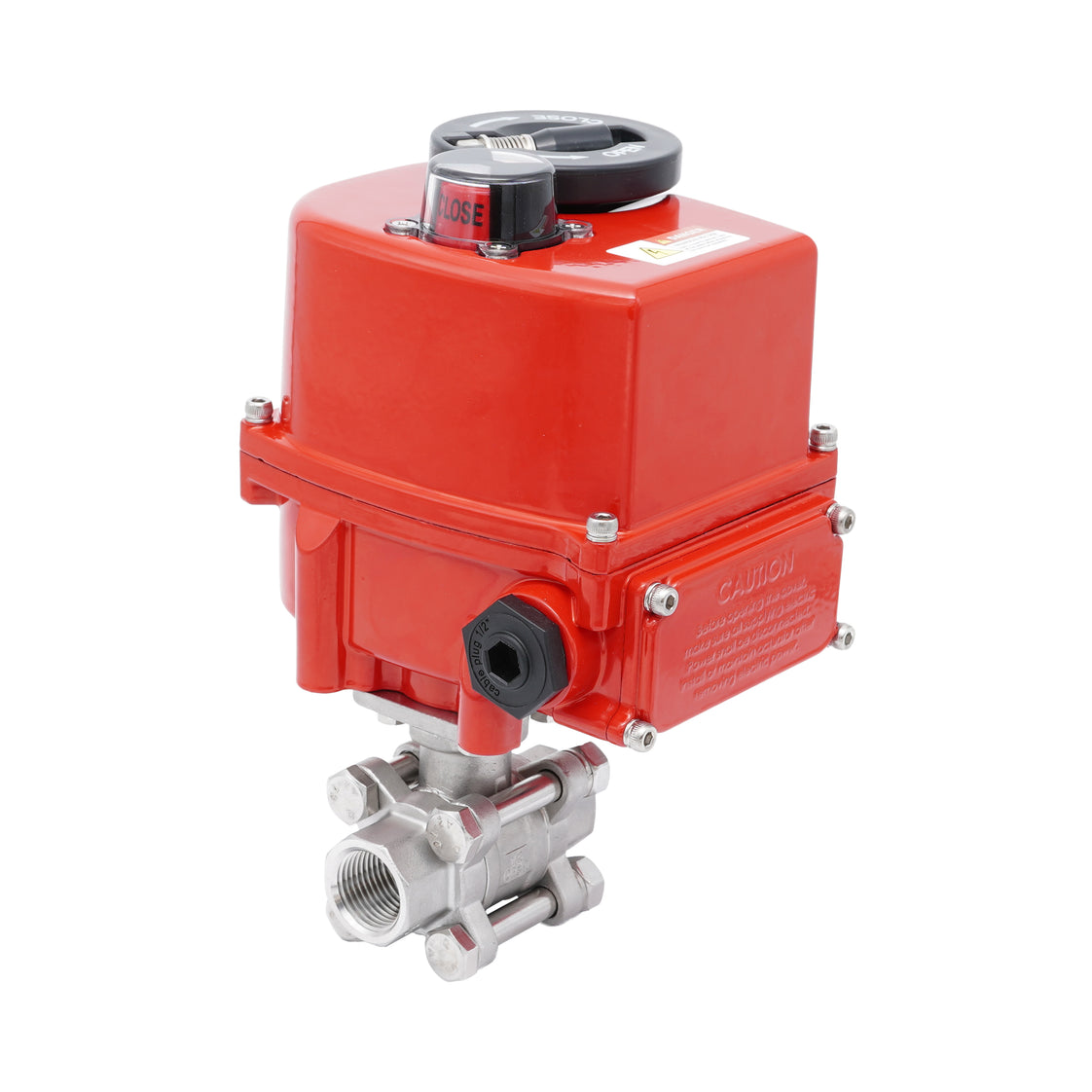 Rp 2'' 2-Wege Edelstahl-Kugelhahn mit modulierendem elektrischem Antrieb 24V AC/DC