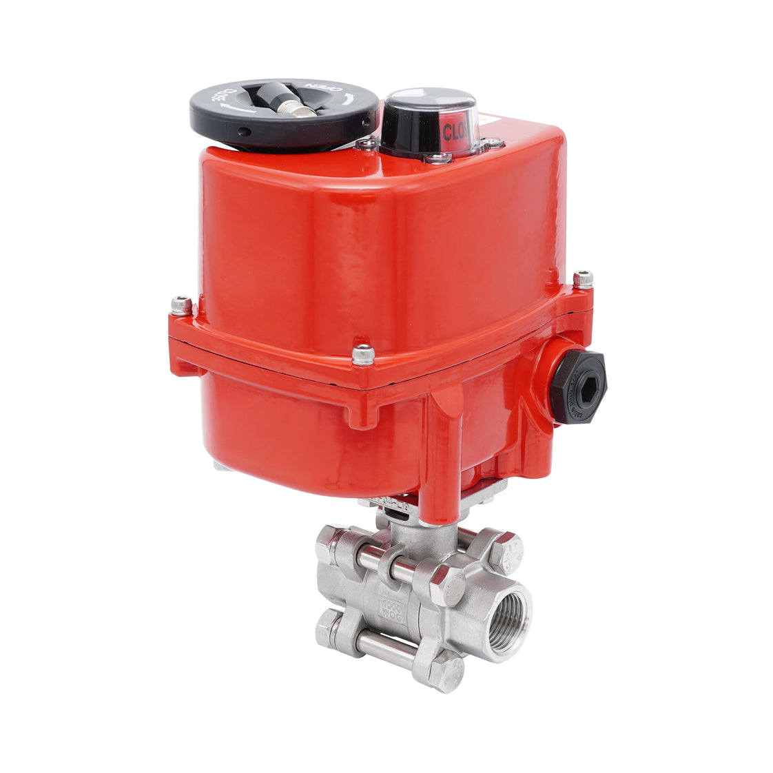 Rp 2'' 2-Wege Edelstahl-Kugelhahn mit modulierendem elektrischem Antrieb 24V AC/DC
