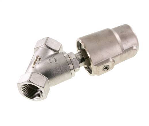G1'' PTFE 16bar NO Angle Seat Valve Stainless-Steel/Brass AL2