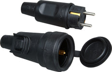 Kopp Gummistecker und Stecker IP44 Schwarz - 190716017 [2 Stück]