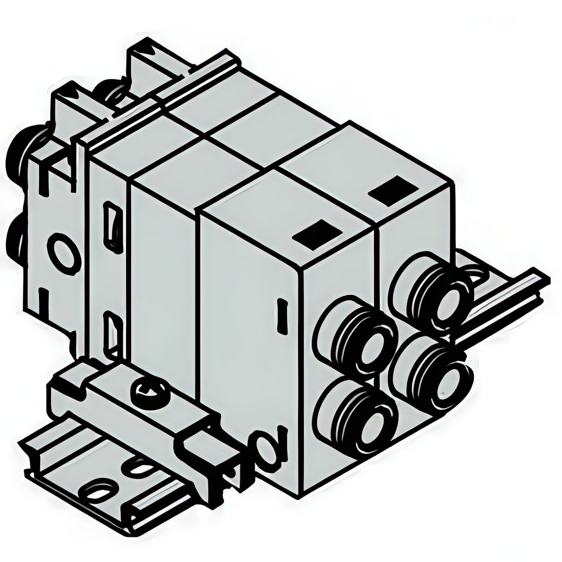 SMC Doppelter Prüfverteiler Pneumatikventil 4mm Push-In - VQ1000-FPG-C4C4-D
