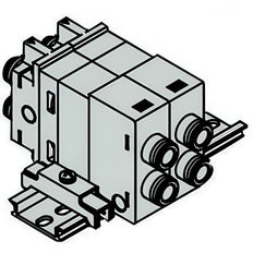 SMC Doppelter Prüfverteiler Pneumatikventil 4mm Push-In - VQ1000-FPG-C4C4-D
