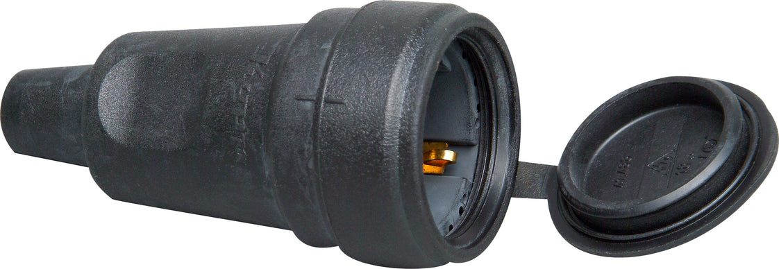 Kopp Vollgummi-Kontraststecker mit Deckel Schwarz - 181016003 [10 Stück]