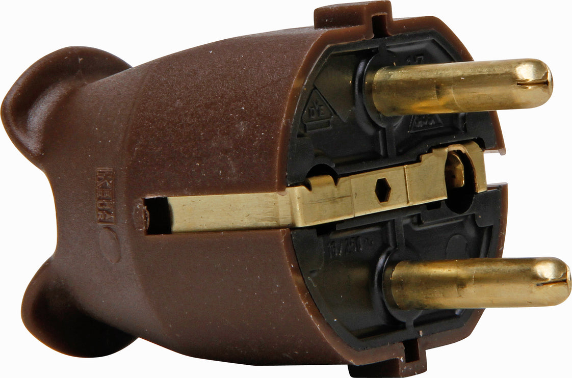 Kopp Erdungsstecker RA CEE 7 VII Braun Kunststoff - 1757.0600.4 [25 Stück]