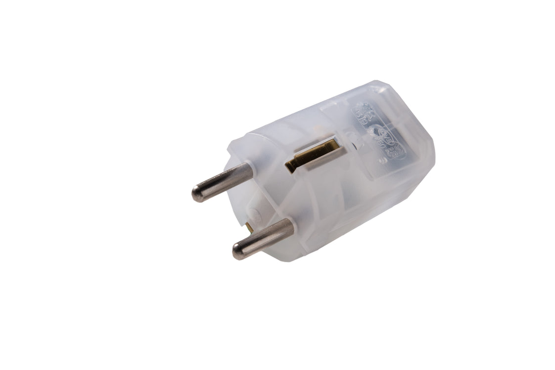 Martin Kaiser Transparent MK Stecker mit Erdungskontakt Schwarz Hülse - 519oT/tr [50 Stück]