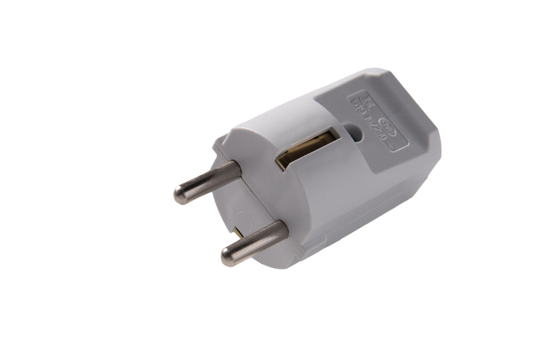 Martin Kaiser MK Stecker Erdungskontakt ohne Hülse Grau Schwarz - 519oT/gr [50 Stück]