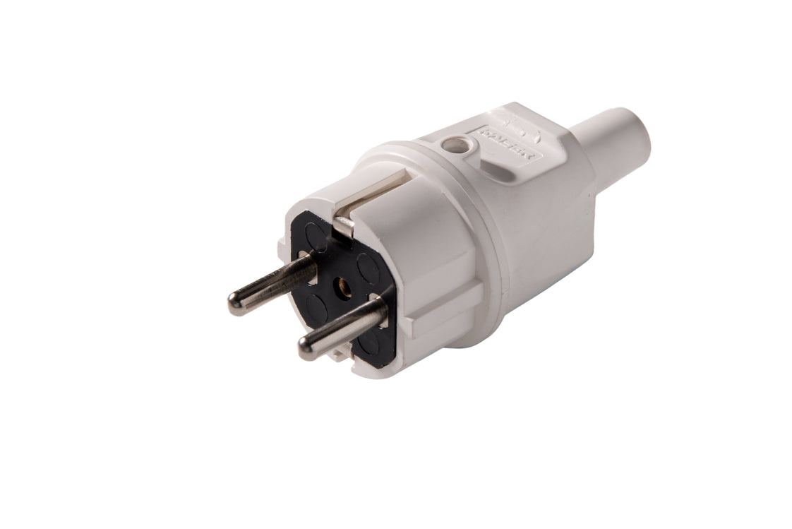 Martin Kaiser PVC-Stecker mit Erdung Spritzwassergeschützt IP44 Grau - 514/GR [30 Stück]