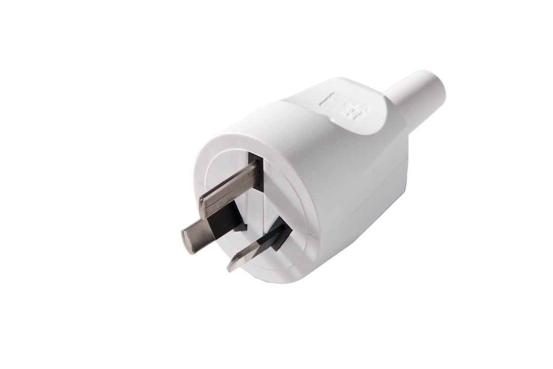 Martin Kaiser Typ I weißer australischer Stecker 10 Ampere mit Erdungskontakt - 524N/kws [40 Stück]