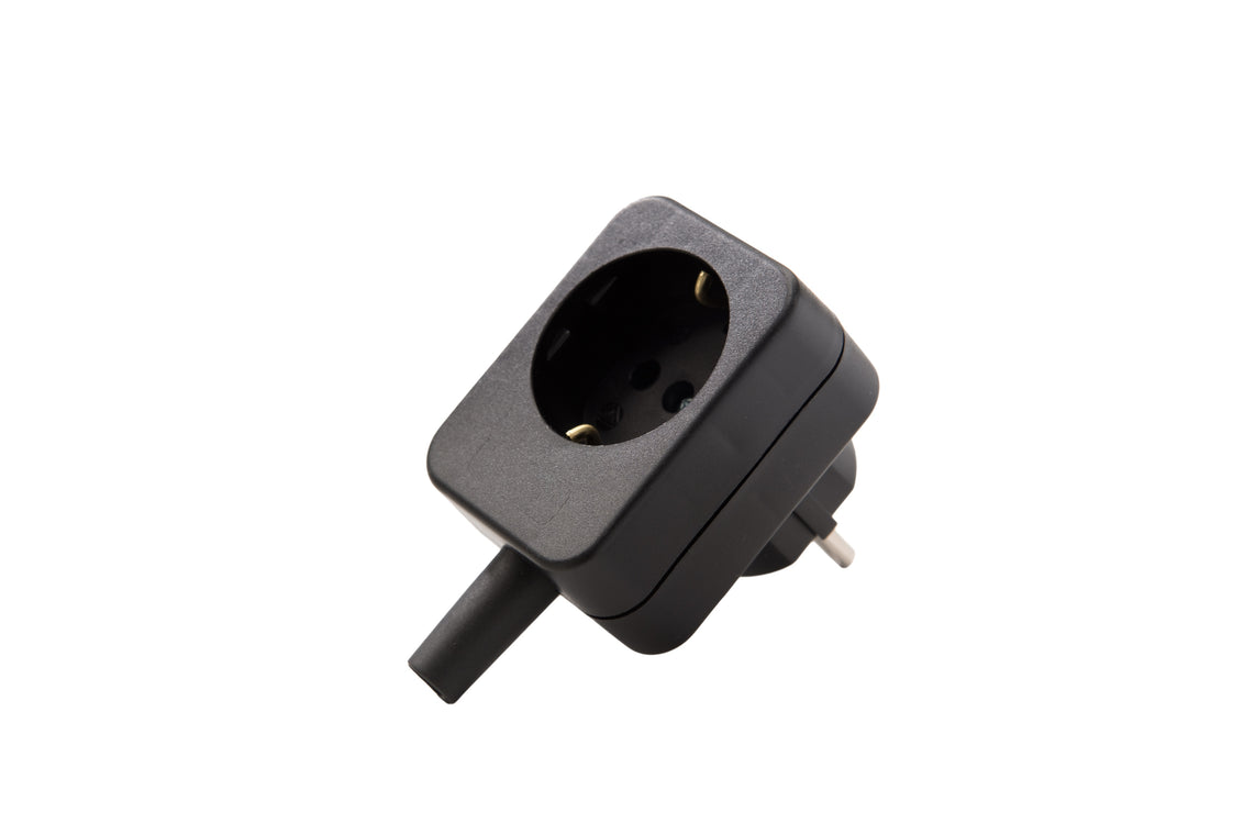 Martin Kaiser Adapterstecker mit durchgehendem Erdkontakt Schwarz - 596/20/sw [15 Stück]