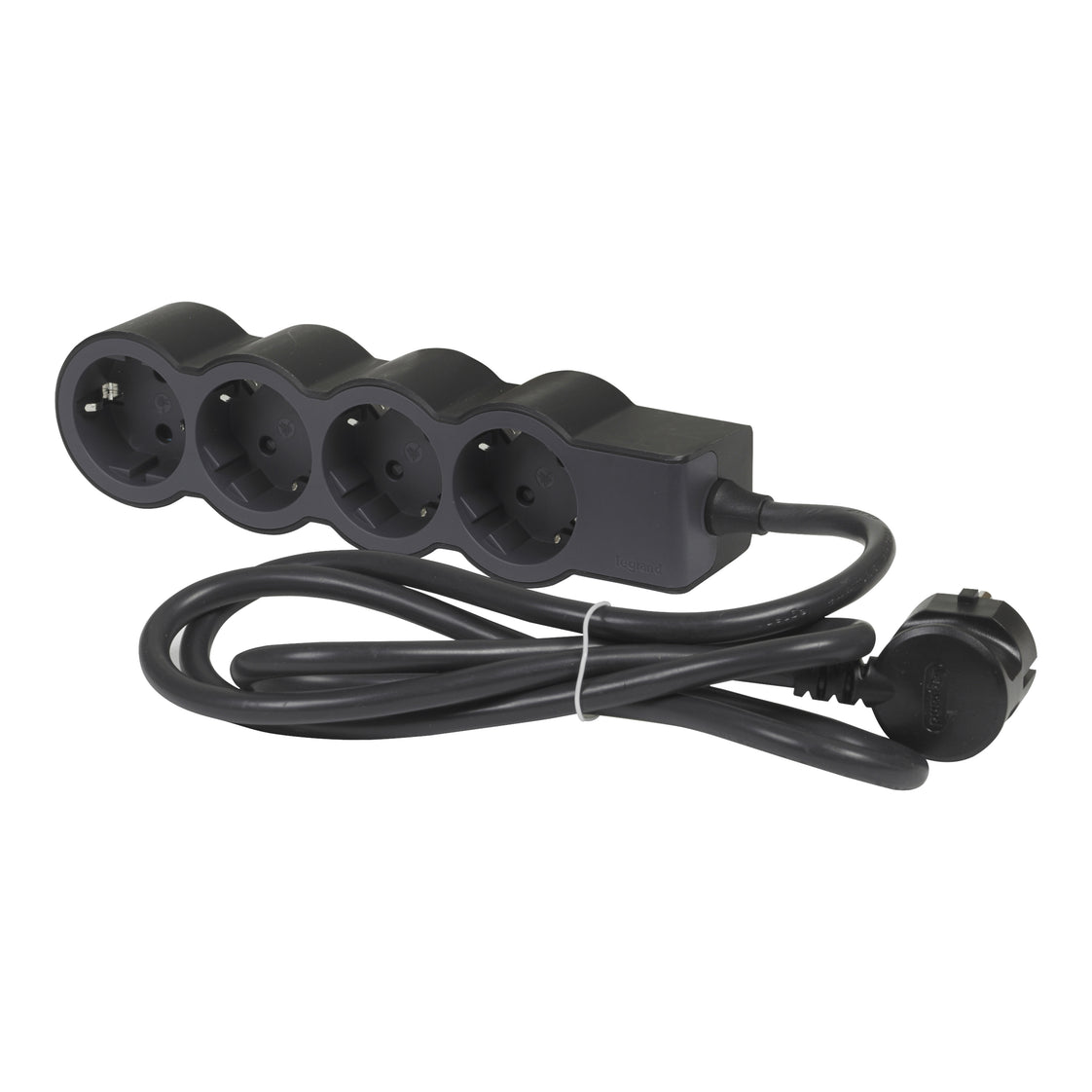 Legrand Standard Netzsteckdose 4x2P+A 5M Kabel Schwarz (Europäische Steckdose) - 694570 [10 Stück]