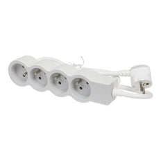 Legrand Standard Outlet 4x2P mit Masse und 1,5m Kabel weiß-grau (Europäische Steckdose) - 049476 [10 Stück]
