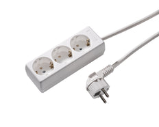 Martin Kaiser 3-Wege-Steckdose Erdungskontaktkabel 1.5m Arctic White (Europäische Steckdose) - 1030ZL/15W/kws [10 Stück]