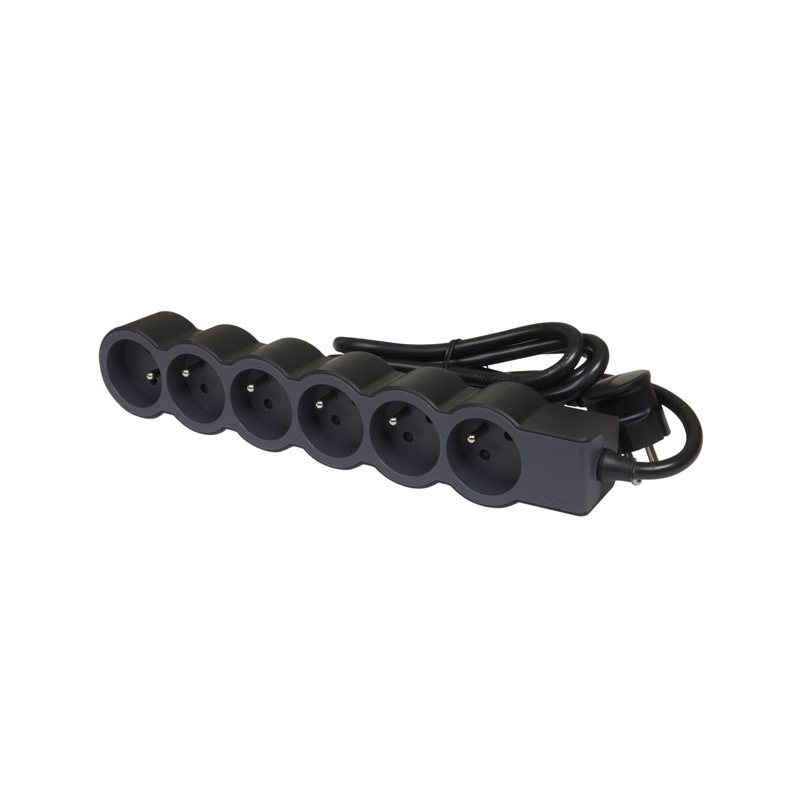 Beinrand Standardbuchse 6x2P mit 3m Kabel Schwarz (Europäische Steckdose) - 049495 [10 Stück]