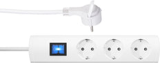 Kopp Universal Plus 3-Wege weiße Schalterbuchse mit Kabel - 233302018 [4 Stück]