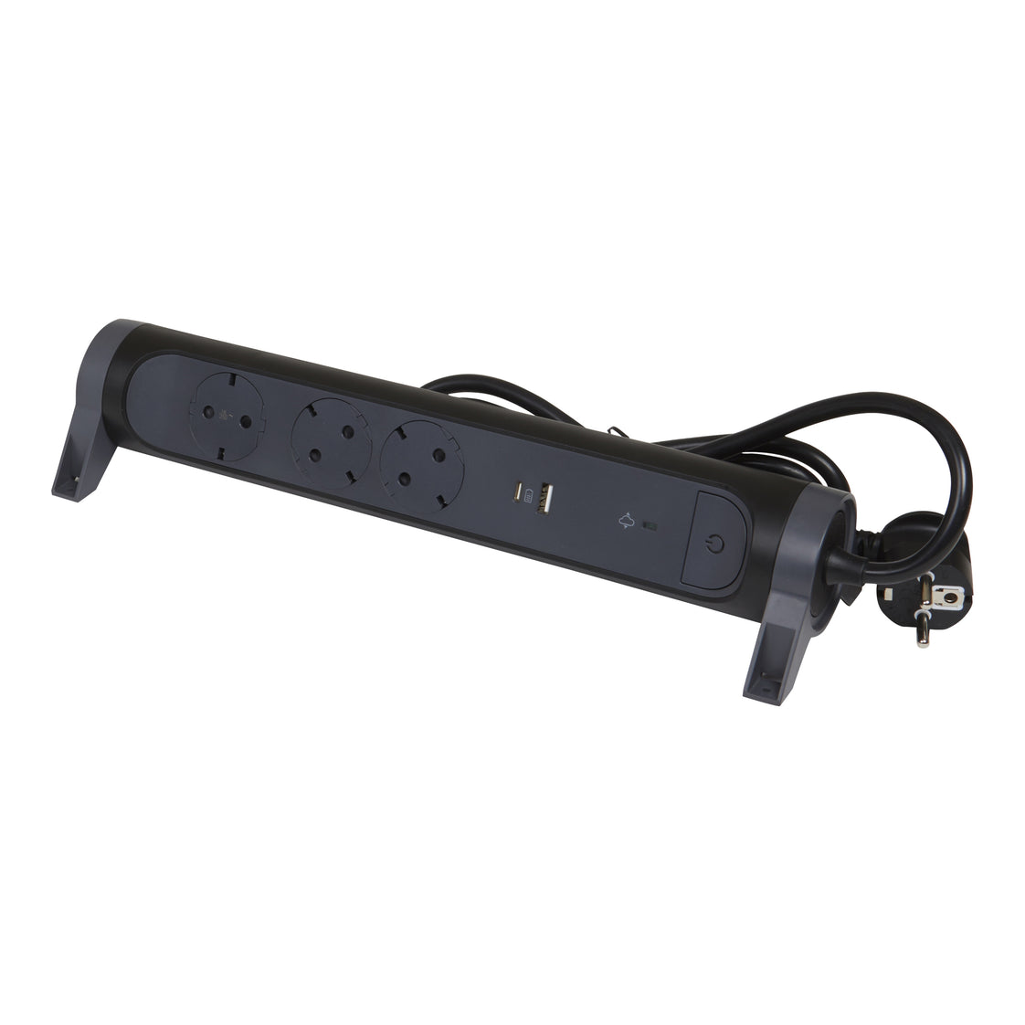 Beinrand montierbar und drehbar USB A+C OSB 3x2P+A 1,5m Schwarz (Europäische Steckdose) - 694512 [5 Stück]