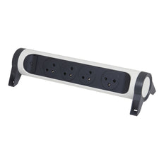 Legrand Premium Kontaktbuchse 4x2P ohne Kabel Schwarz Weiß (Europäische Steckdose) - 049465 [5 Stück]