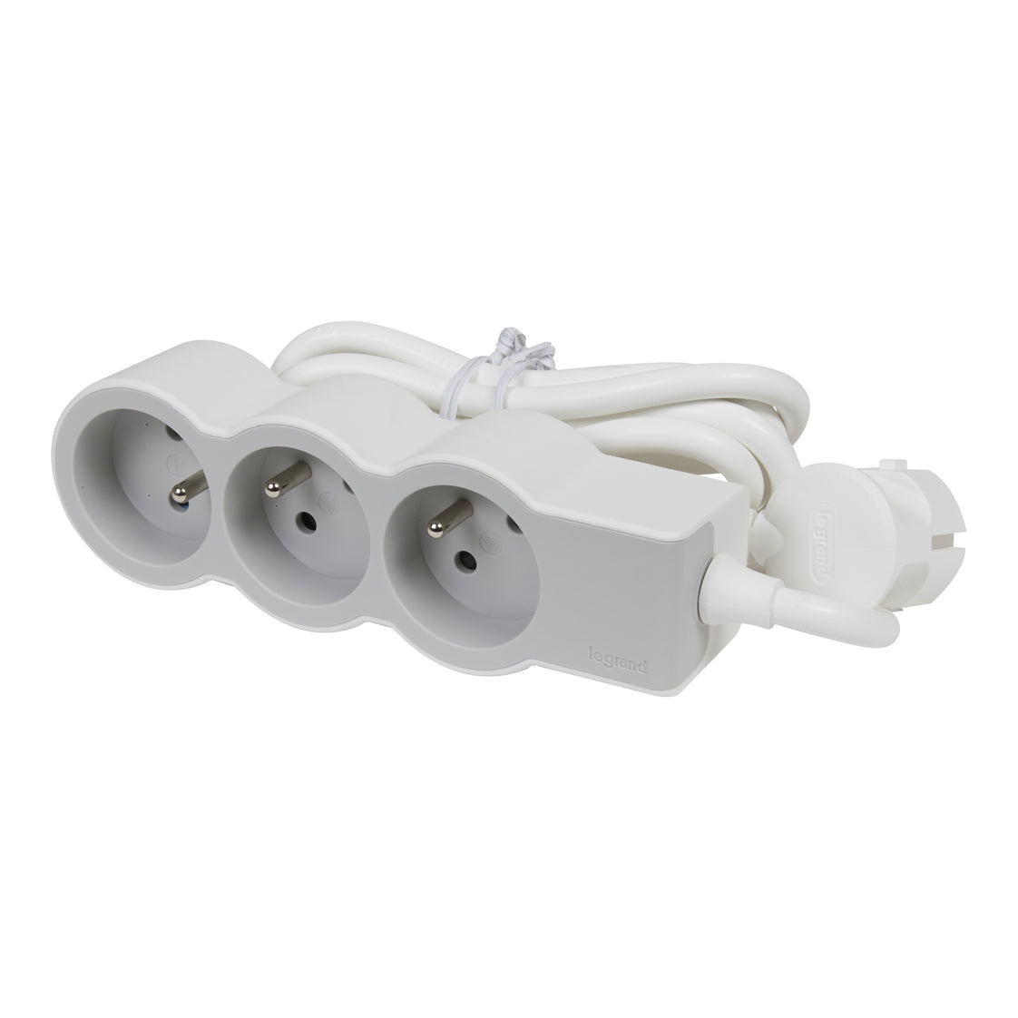 Beinrand Standard Buchse 3x2P mit 3m Kabel Weiß-Grau (Europäische Steckdose) - 049488 [10 Stück]