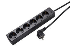 Martin Kaiser 6-fach 45-Grad-Steckdose mit Schutzkontakt und 3m Kabel Schwarz (Europäische Steckdose) - 1086ZL3-15W/sw [8 Stück]