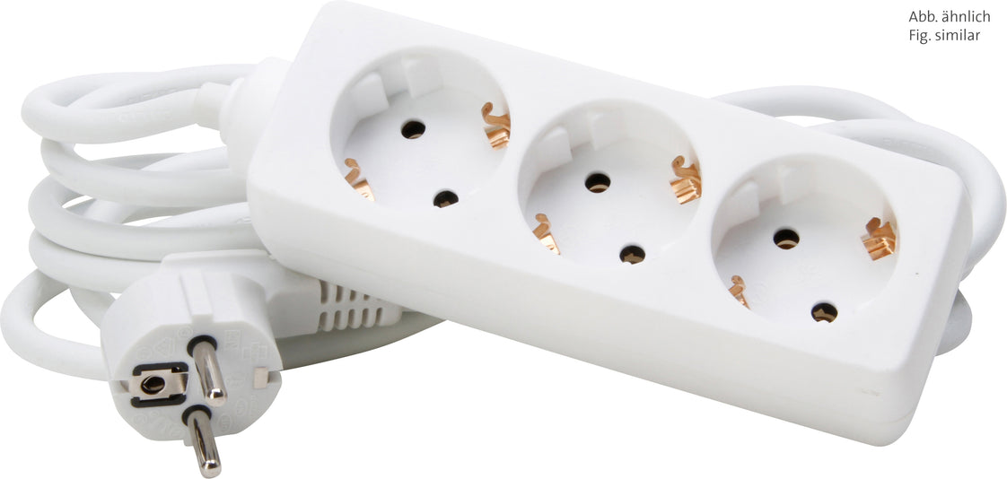 Kopp 3-Wege weiße Tischsteckdose mit 3 Meter Kabel - 128688650 [10 Meter]