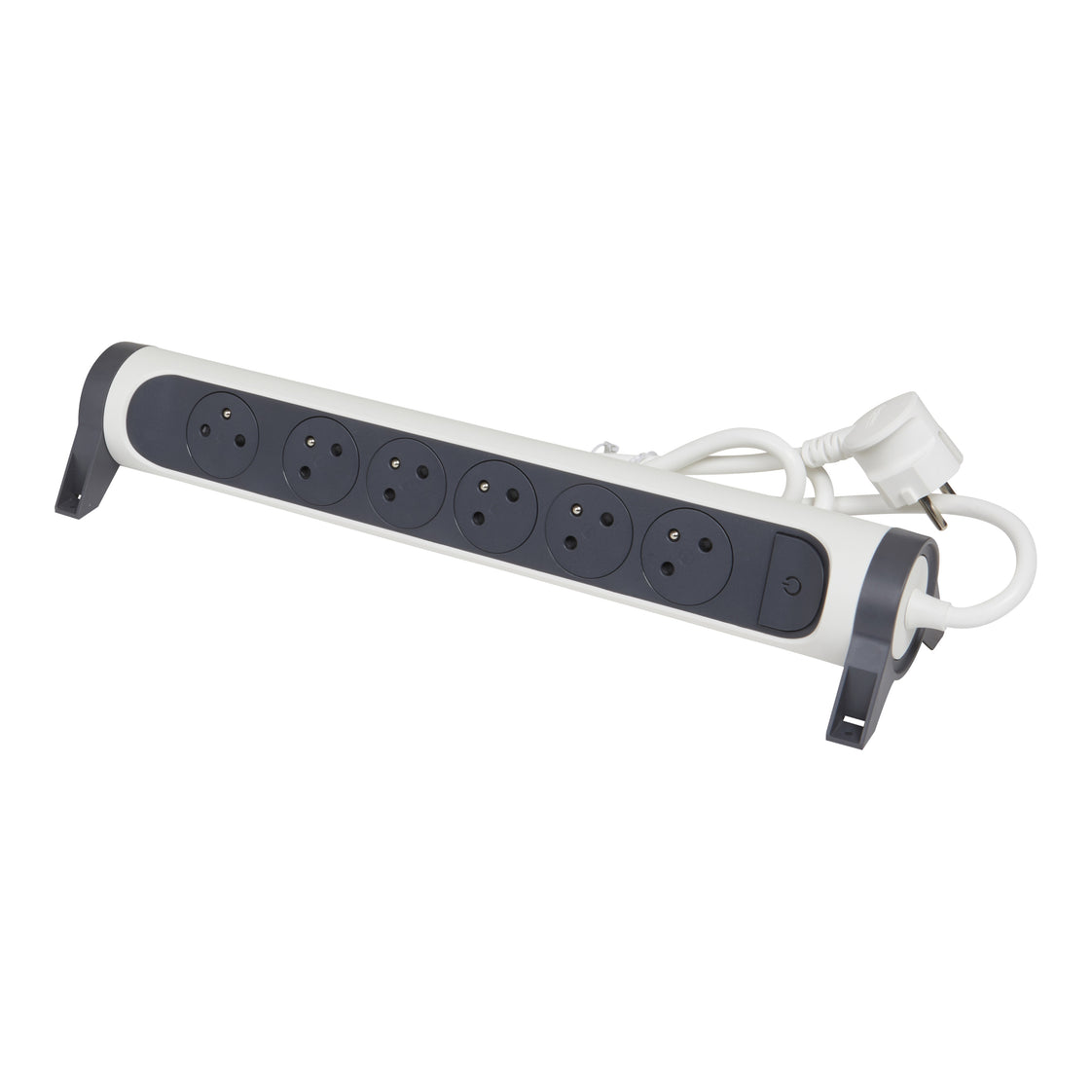Legrand Premium Kontaktbuchse 6x2P Mit 1,5m Kabel Schwarz-Weiß (Europäische Steckdose) - 049455 [5 Stück]