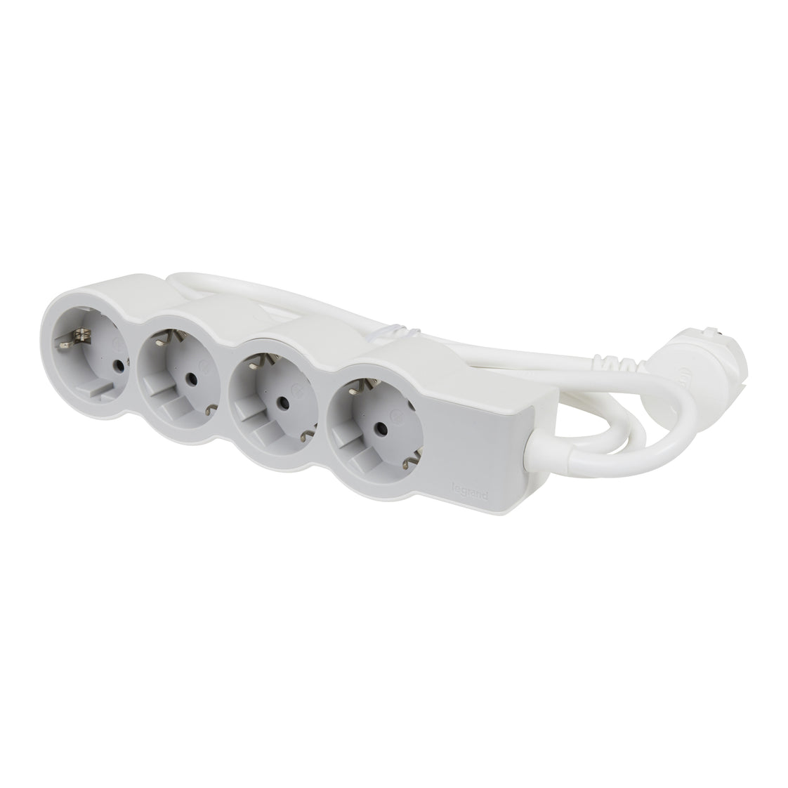 Legrand Standard Buchse 4x2P+A 5m Kabel - Weiß Grau (Europäische Steckdose) - 694569 [10 Stück]