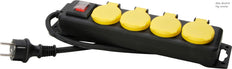 Kopp 4-Wege-Schaltsteckdose mit 1,4 m schwarzem Kabel IP44 - 223012002