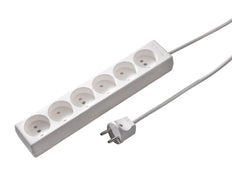 Martin Kaiser 6-fach ausgegrabene Buchse Arctic White Cable 1.5m (Europäische Steckdose) - 1061ZL/15/kws [10 Stück]
