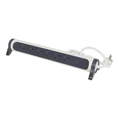 Legrand Premium Kontaktbuchse OSB 6x2P Mit 1,5m Erdungsdraht Schwarz Weiß (Europäische Steckdose) - 049418 [5 Stück]