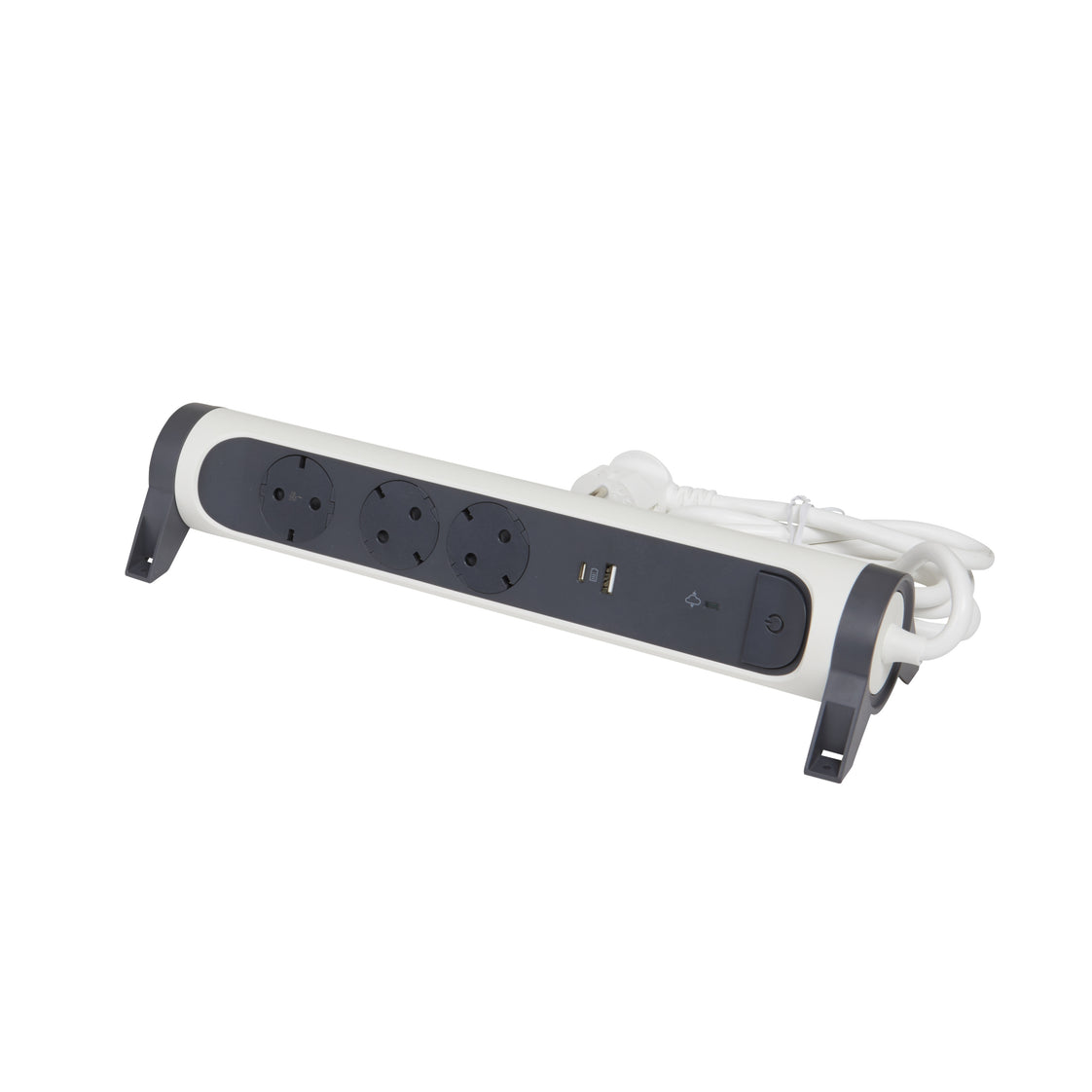 Beinrand montierbar und drehbar USB A+C Steckdosenleiste 3-Wege 1,5m (Europäische Steckdose) - 694508 [5 Stück]