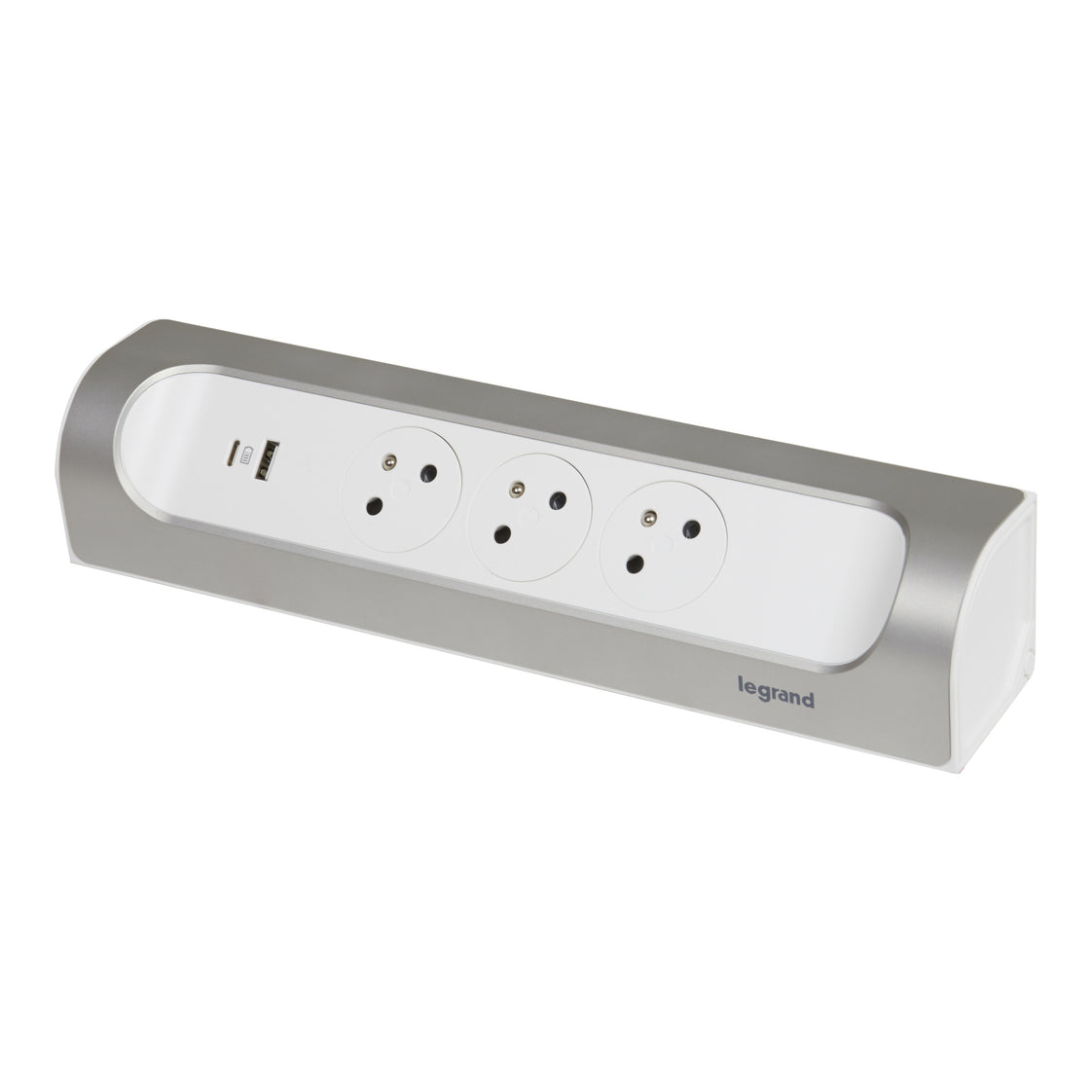 Beinrand 90 Grad Montagebuchse 3x2P+PA USB A+C Ladegerät Aluminium (Europäische Steckdose) - 049409 [5 Stück]