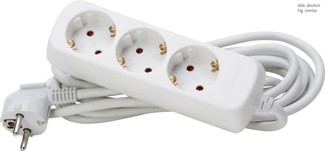 Kopp 3-Wege Artic White Tischsteckdose mit 5m Kabel - 128690659 [10 Stück]