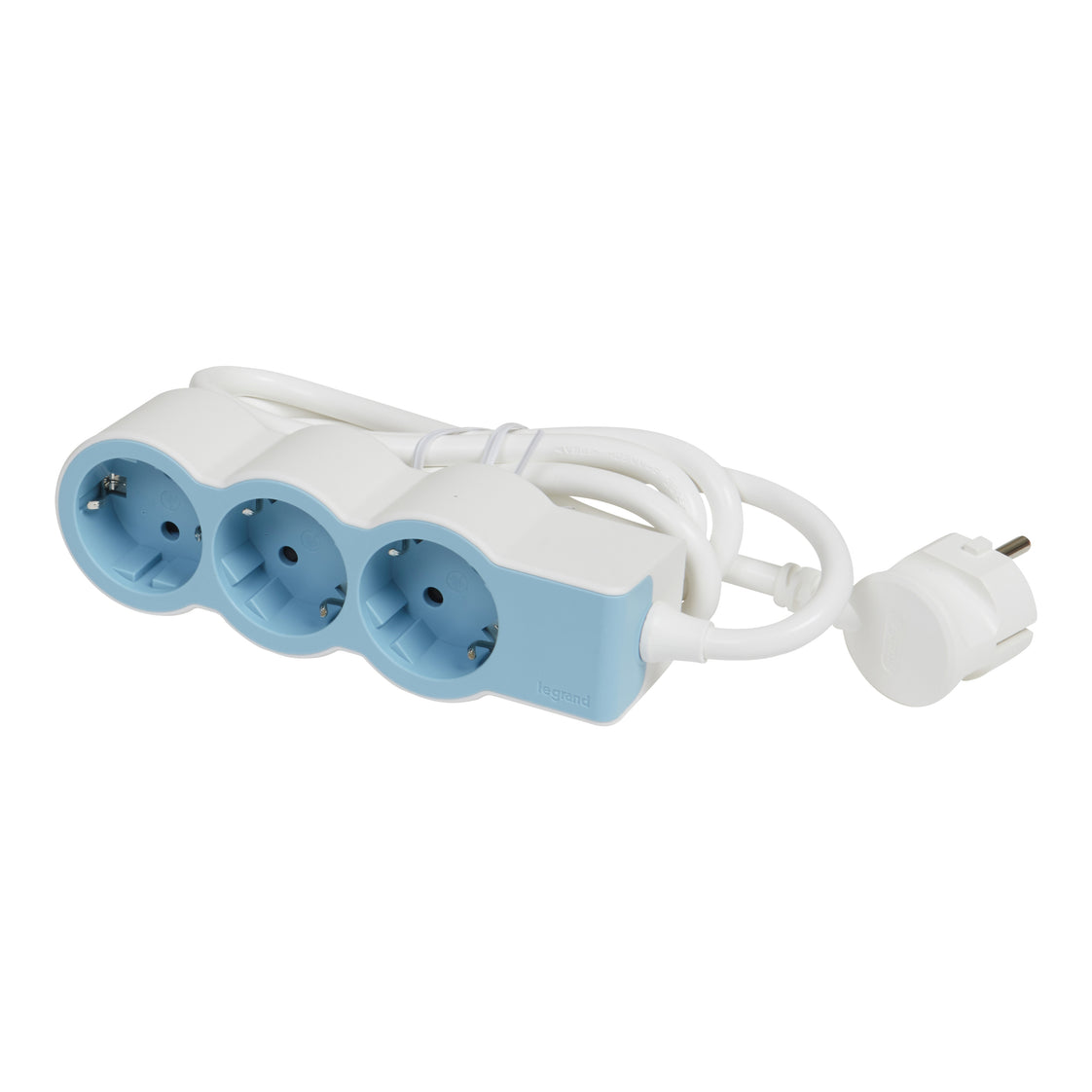 Legrand Standard Sockel 3X2P+A 1.5M Soft Blue (Europäische Steckdose) - 694551 [10 Stück]