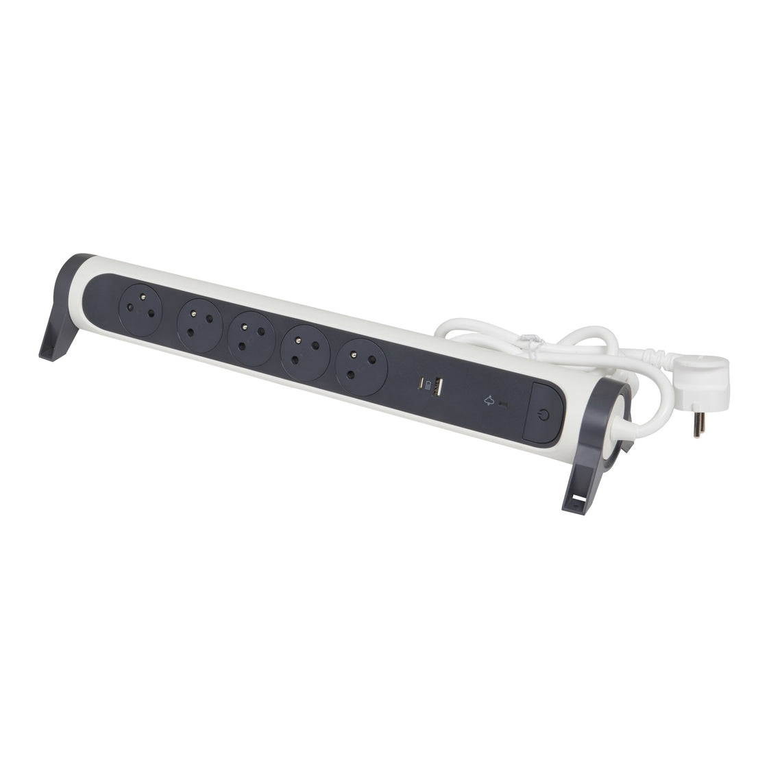 Legrand Premium USB A+C 5x2P Sockel 1.5m Schwarz-Weiß (Europäische Steckdose) - 049420 [5 Stück]
