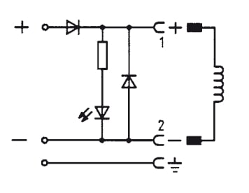 Stecker 12-24V DC (DIN - A) mit 1m Kabel LED-Recovery-Diode und Verpolungsschutz - Burkert 2508 783586