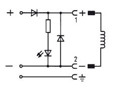 Stecker 12-24V DC (DIN - A) mit 1m Kabel LED-Recovery-Diode und Verpolungsschutz - Burkert 2508 783586