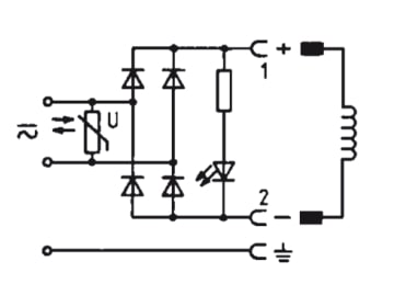 Steckverbinder 100-120V AC/DC (DIN - A) mit Gleichrichter-LED und Varistor - Burkert 2508 008365