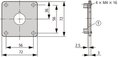 Eaton M22-E1 Einzelne Montageplatte Für Drucktasten - 216541