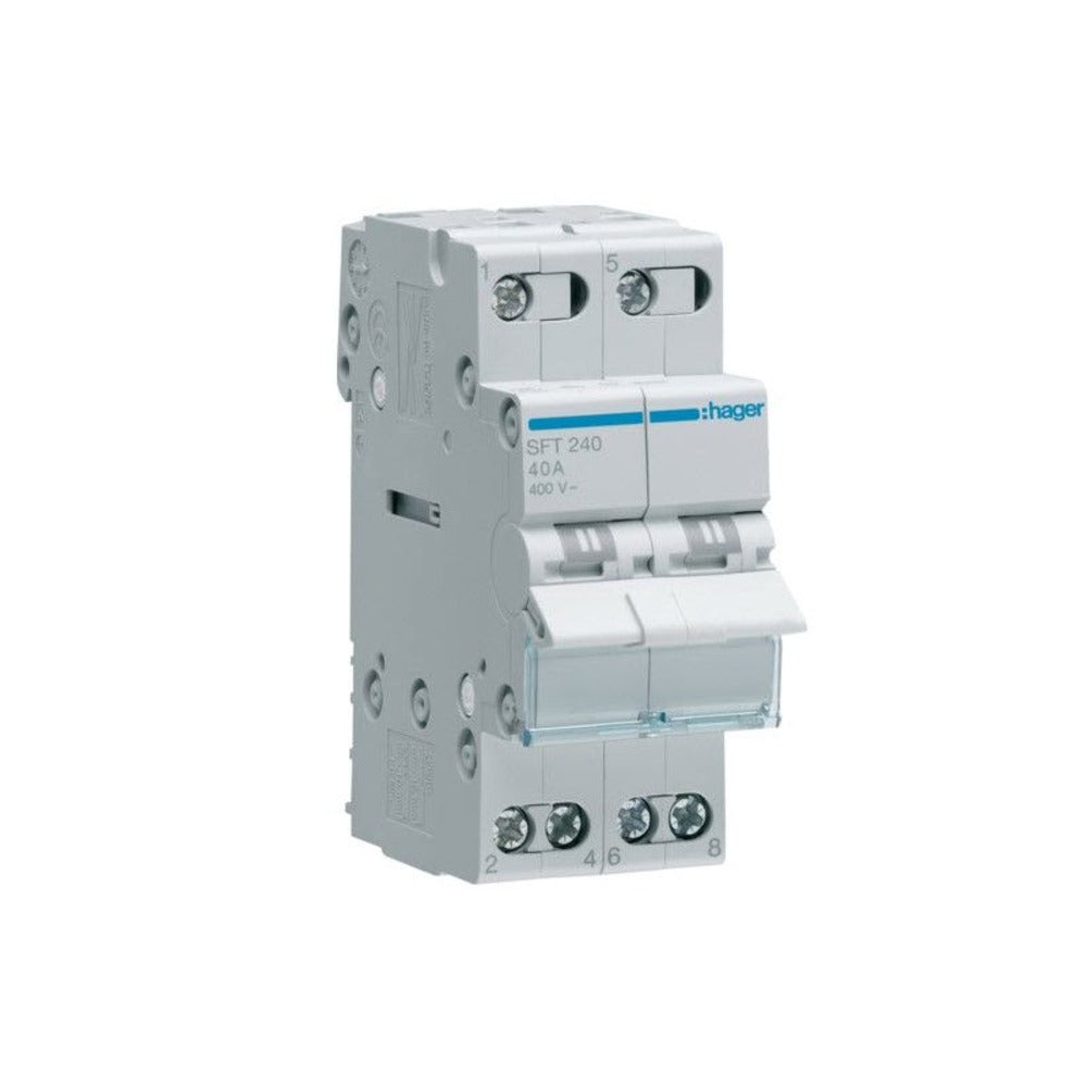 Hager 40A 2 Polige Modulare Umstellung Schalter I-0-II - SFT240