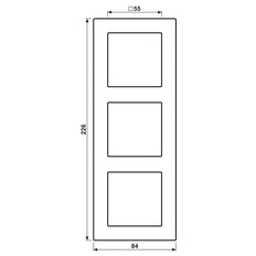 Jung Dreifach Glas Abdeckung Champagne - AC583GLCH