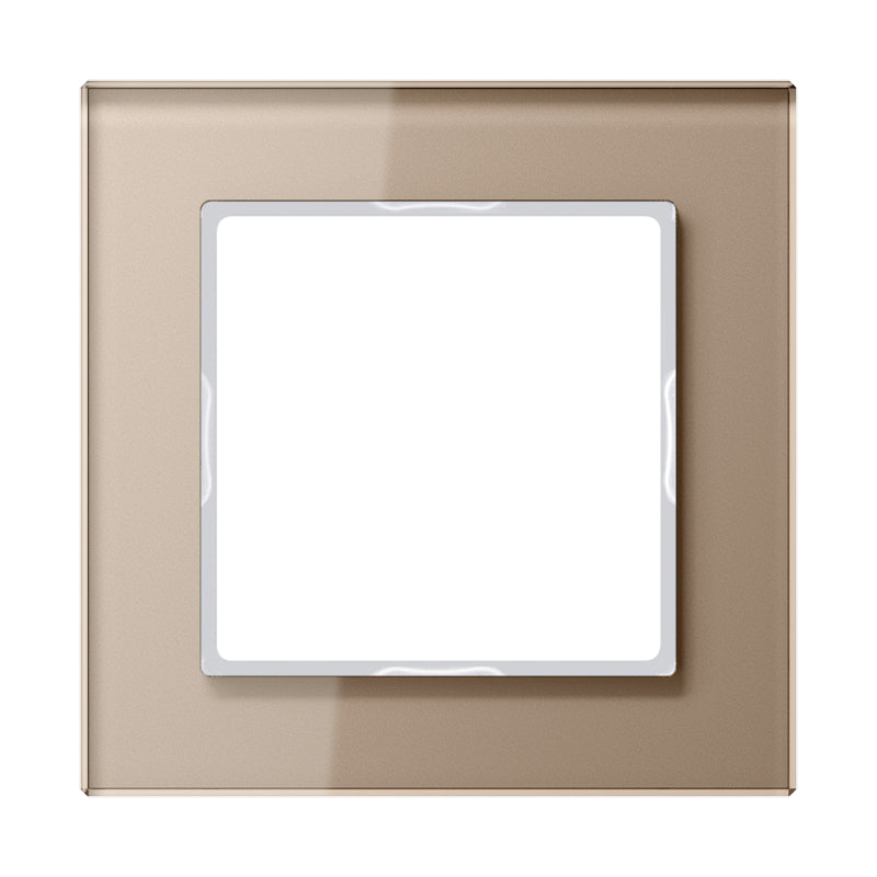 Jung Glas Abdeckung Rahmen Einfach Champagne - AC581GLCH