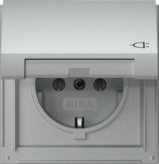 Gira TX44 IP44 Aluminium Steckdose Mit Scharnierabdeckung - 445465