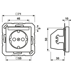 JUNG A500 Wandsteckdose Mit Textfeld 16A 250V (Europäische Steckdose) - A1520NBFNAWW