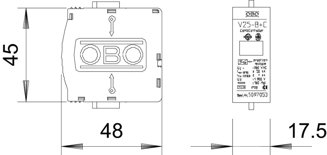 OBO CombiController V25 Überspannungsschutz 280V - 5097053