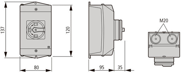 Eaton T0 8 Polig 20A Aufputz Hauptschalter - 207164
