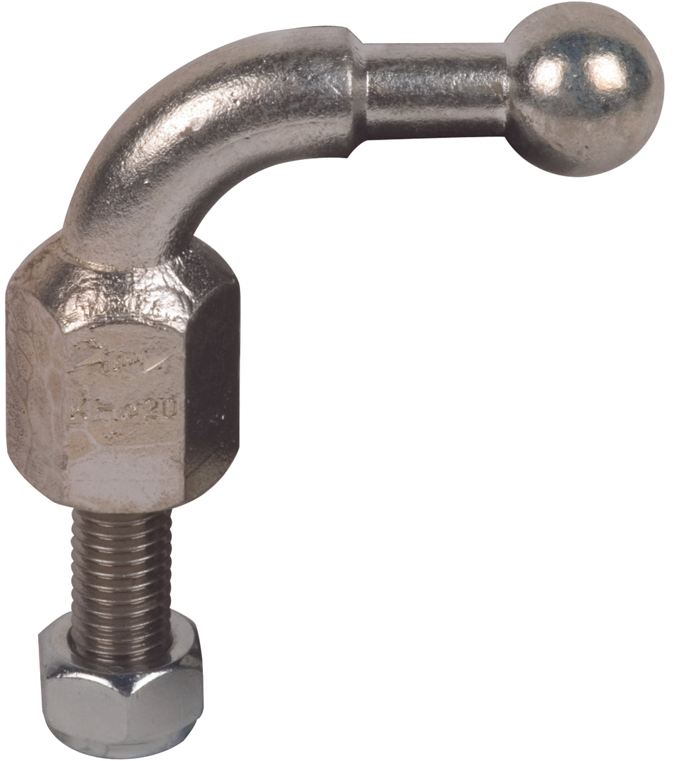 Dehn Feste Kugelspitze 25mm gewinkelt 90 Grad mit Gewindebolzen M12x4 - 757245