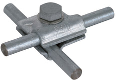 MV Klemme ST/TZN für RD 10mm mit Sechskantschraube und Federring - 391550 [2 Stück]