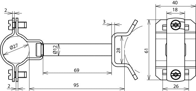 HVI Ex P85 Halter StSt Für Leiter D 27mm Dist 85mm - 275454 [10 Stück]